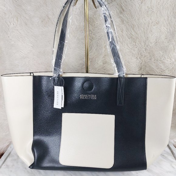Kenneth Cole Recreation Women's Black and Cream Large  Tote - Picture 2 of 11